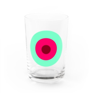 サークルa・ペパーミント・ショッキングピンク・ チョコ Water Glass
