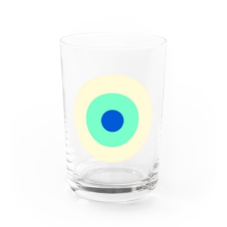 サークルa・クリーム・ペパーミント・青 Water Glass