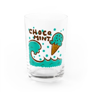 チョコミントアイス＆ビッグウェーブ Water Glass