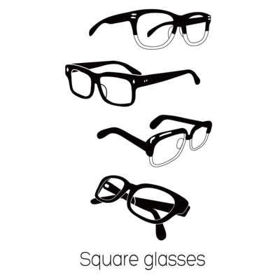 四角い黒メガネーズ