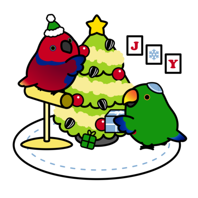 クリスマスツリー　オオハナインコ