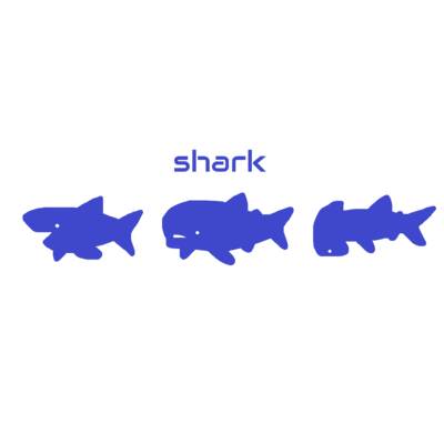 サメ-シルエット（青）
