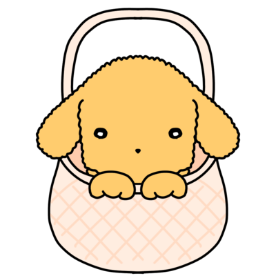カゴ入り犬
