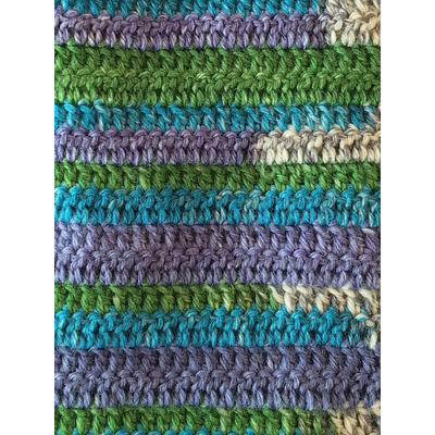 ウール毛糸手編み柄カラフルブルー系
