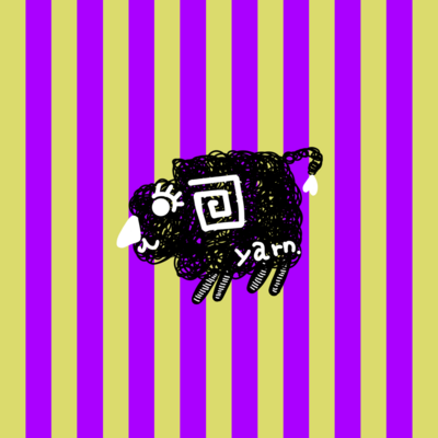 【黒】紫黄色ストライプ羊