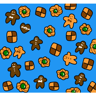 クッキーがいっぱい（水色）