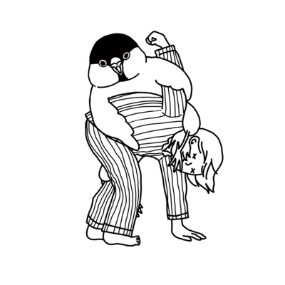 カイヌシとじゃれ合う