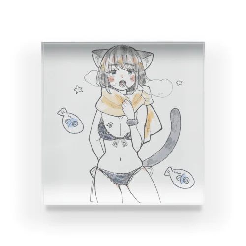 水着飴ちゃんねこ Acrylic Block