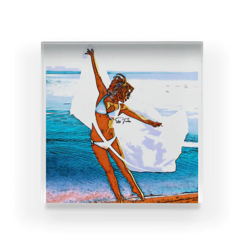 Summer Girl - Stay Fearless Version #1 Acrylic Block