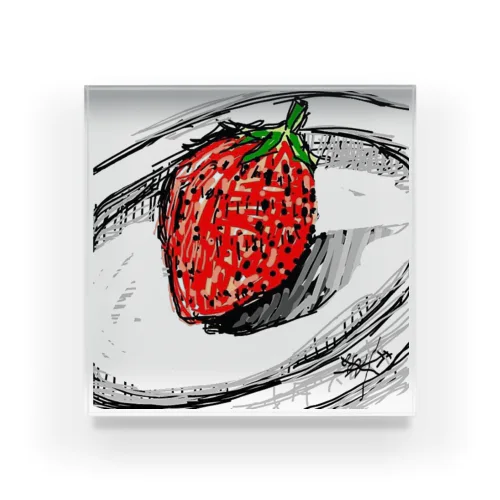 strawberry Acrylic Block