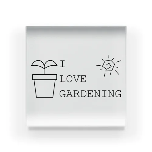 I LOVE GARDENING Acrylic Block