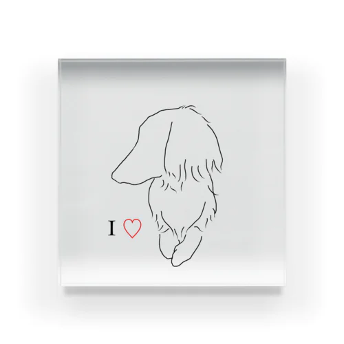 I LOVE Dachshund ♡ アイラブダックス Acrylic Block
