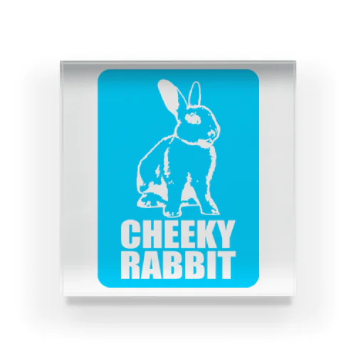 CR003_CheekyRabbit_blue アクリルブロック