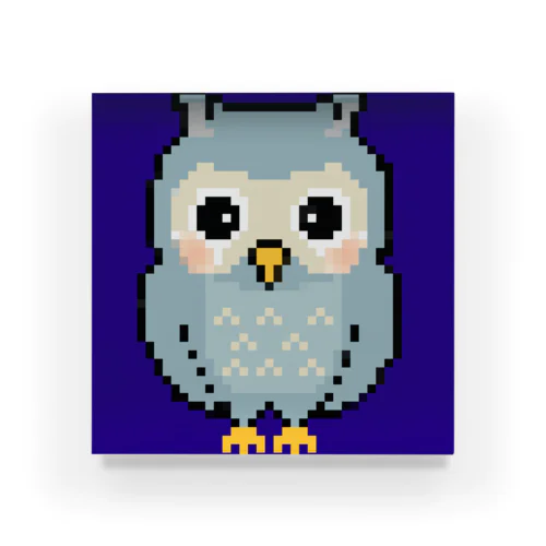 フクロウのドット絵 アクリルブロック