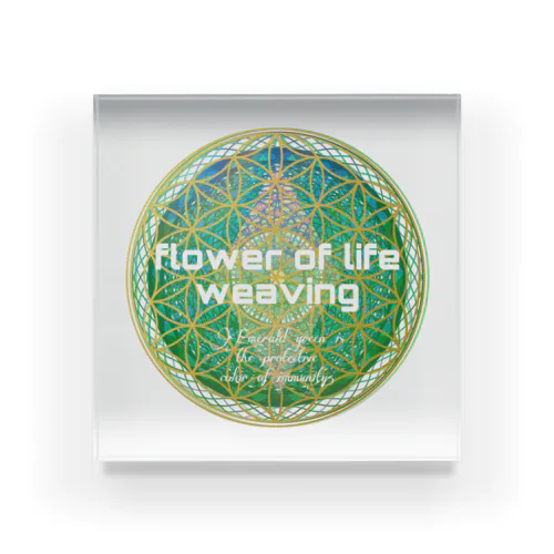 Flower of  Life waving  🌈LOGO version Acrylic Block