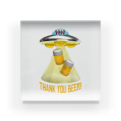 ビール泥棒👽🍻👽（飲酒運転ダメ。ゼッタイ。） Acrylic Block