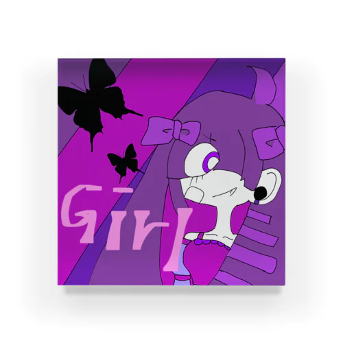 purple Girl Acrylic Block