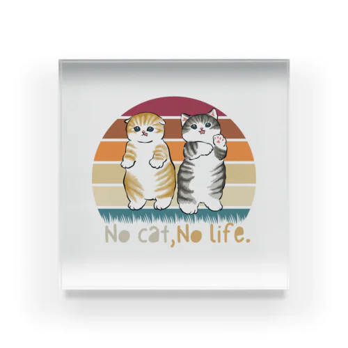 No cat, no life. アクリルブロック