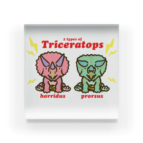 オニケラちゃん！(2 types of Triceratops) アクリルブロック