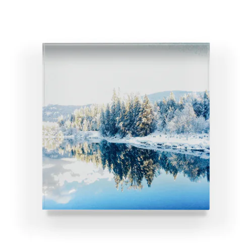 winter blue Acrylic Block