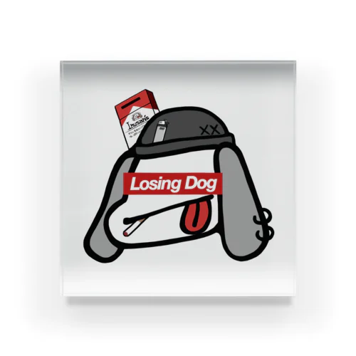 Losing  Dog ヘビースモーカー犬さん アクリルブロック