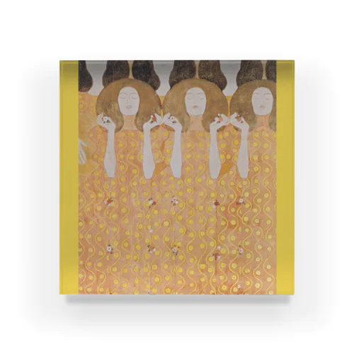 001-007　グスタフ・クリムト　『天使聖歌隊』　アクリルブロック Acrylic Block