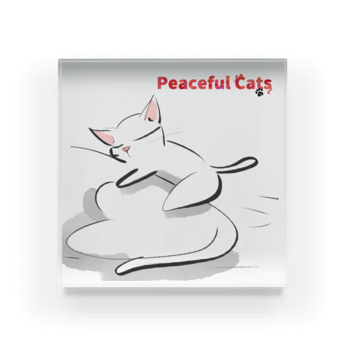 Peaceful Cats おやすみ Acrylic Block