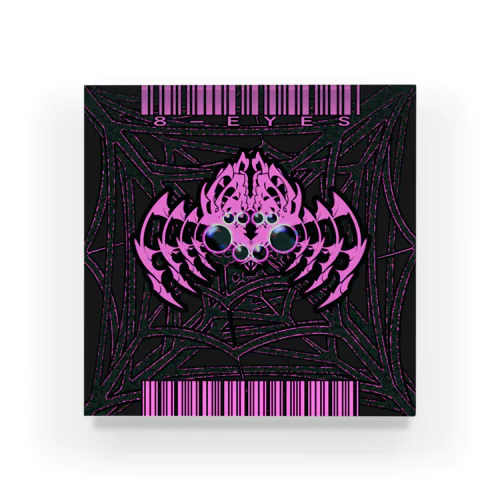 8-EYES PINKSPIDER BLK Acrylic Block