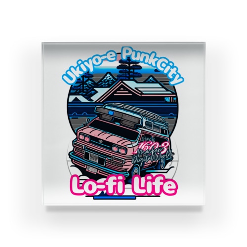 【Lo-fi Life Style】ダメな自分も愛される都市『浮世絵パンクシティ』lofiのリズムで自分らしい生き方を Acrylic Block