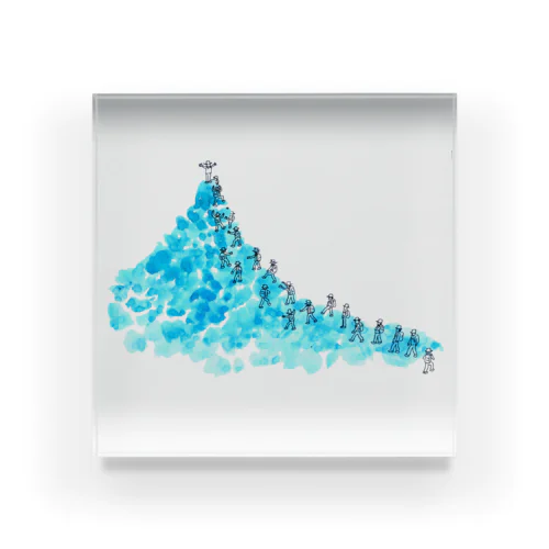 water blue mountain Acrylic Block