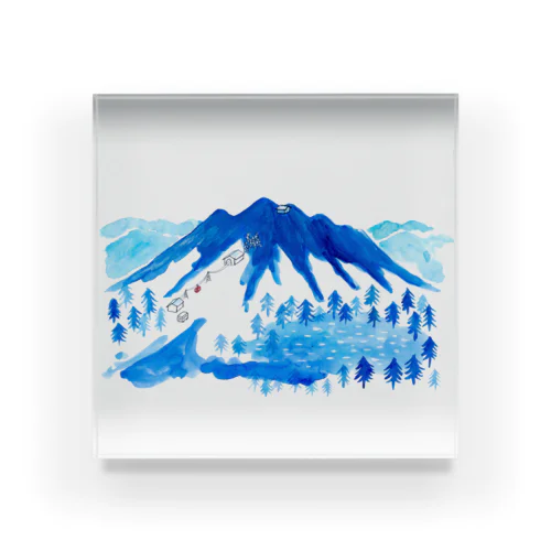 white summer mountain Acrylic Block