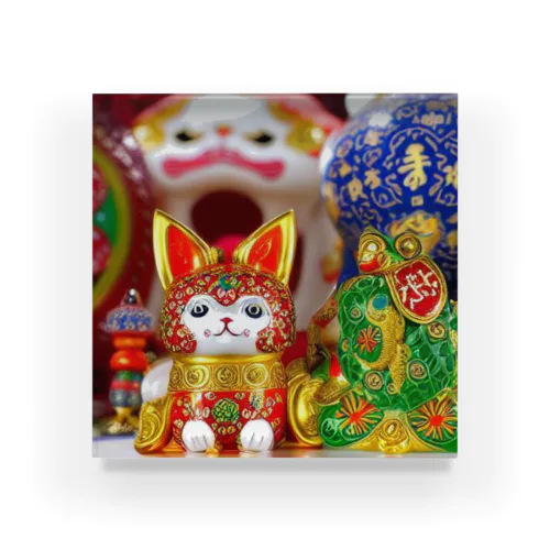 金運アップ猫 Acrylic Block