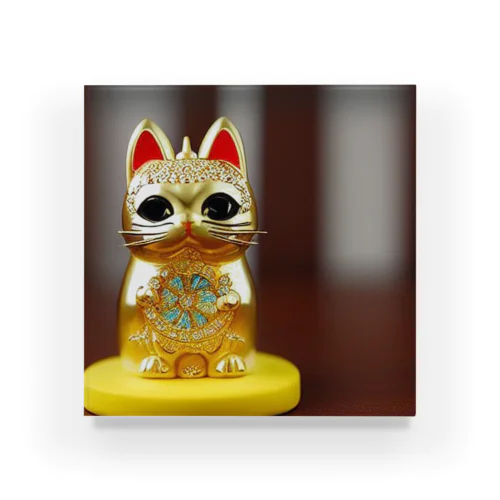 金運アップ猫 Acrylic Block