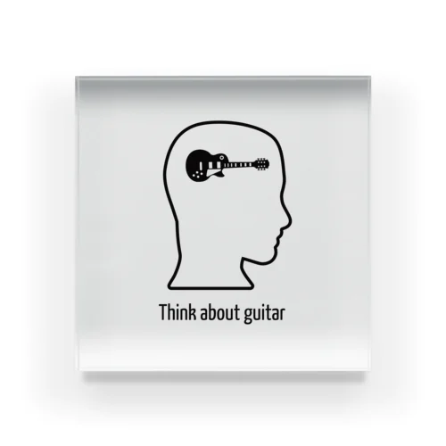 Think about guitar (bk) Acrylic Block