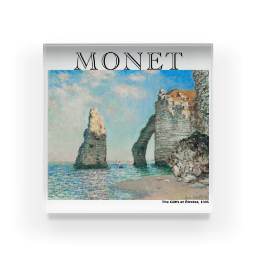 モネ　エトルタの断崖  Claude Monet Acrylic Block