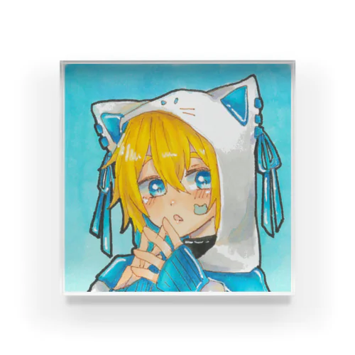 水色ネコくん Acrylic Block