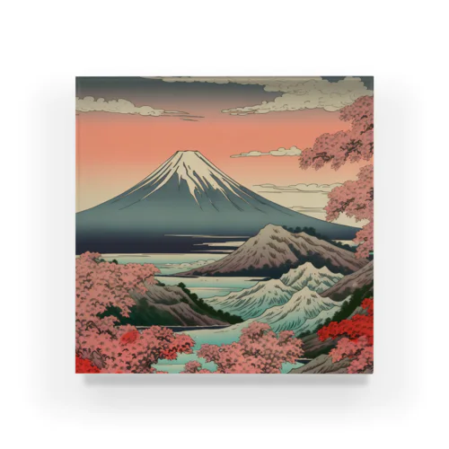 富士山　Mt.Fuji traditional Japanese pattern Acrylic Block