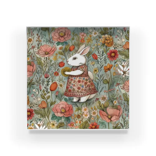 Vintage Bunny Acrylic Block