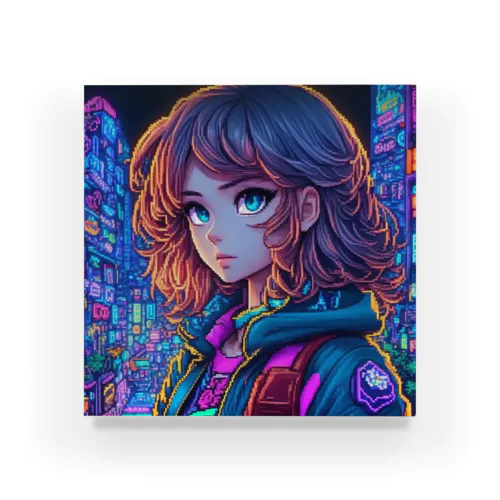 AI art girl -pixel art- アクリルブロック