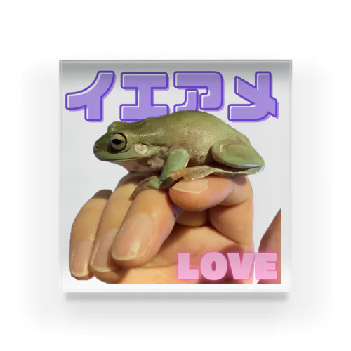 手乗りイエアメ LOVE Acrylic Block