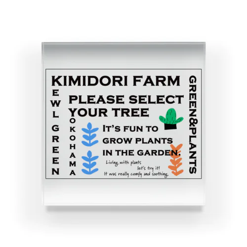 KIMIDORI FARM kewl green Acrylic Block