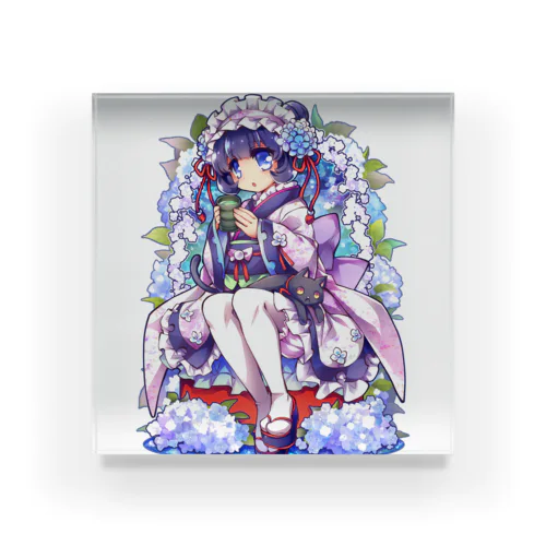 君は紫陽花-Ms.Hydrangea☂️ Acrylic Block