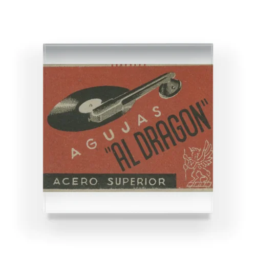 スペイン・バルセロナ 1950年代 レコード針"AL DRAGÓN" Acrylic Block