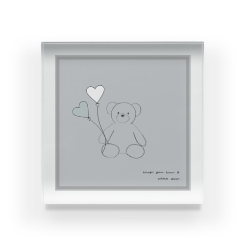 🧸 Bear and heart balloon.  Acrylic Block