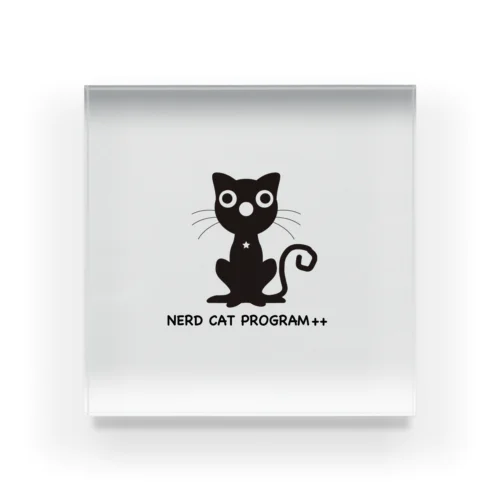 ©︎Nerd Cat Program++ Acrylic Block