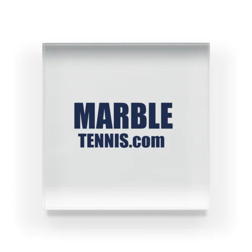 MARBLE TENNIS.com (Navy logo） アクリルブロック