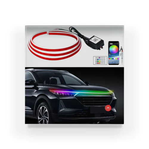 12v 70 Inch Led Hood Light Strip Exterior For Car Waterproof Headlight Dynamic Tesla アクリルブロック