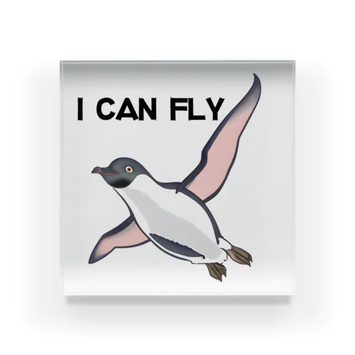 空飛ぶペンギン（I CAN FLY） アクリルブロック