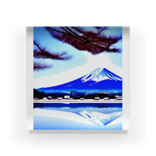 富士山はいかがでしょう　冬 Acrylic Block