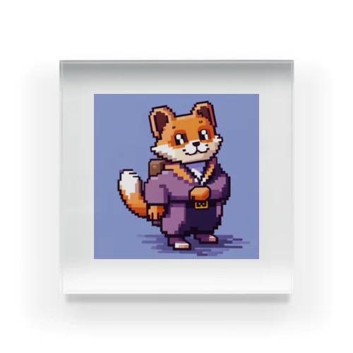 かわいいたぬきのドット絵グッズ アクリルブロック